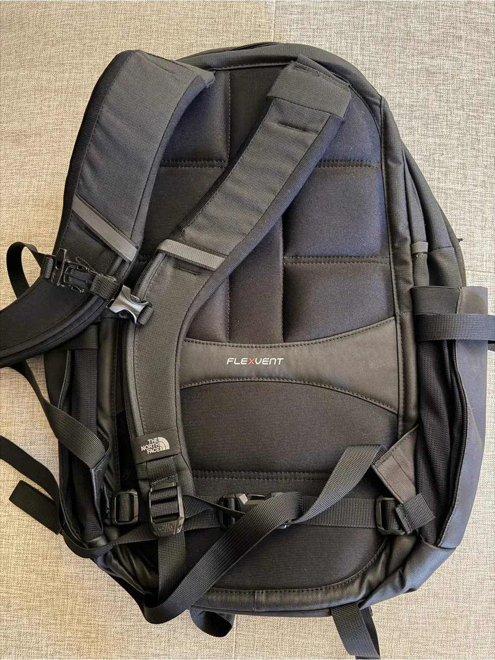 The North Face Black Backpack with Tan Logo Accent - Picture 4 of 6